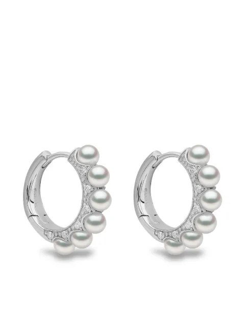 Yoko London arracadas Eclipse en oro blanco de 18kt con diamantes y perla de Akoya