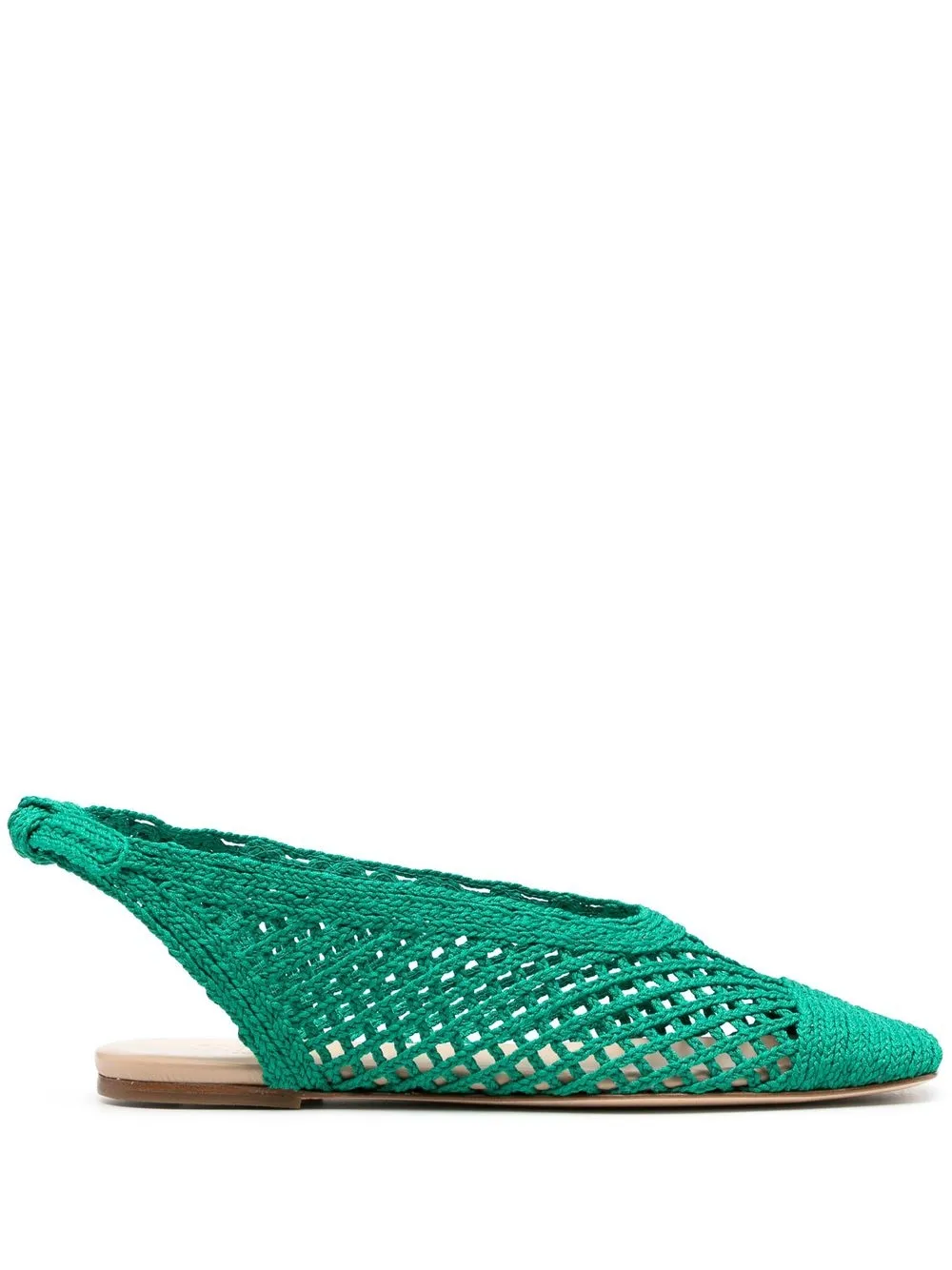 

Hereu Losia raffia ballerina shoes - Green