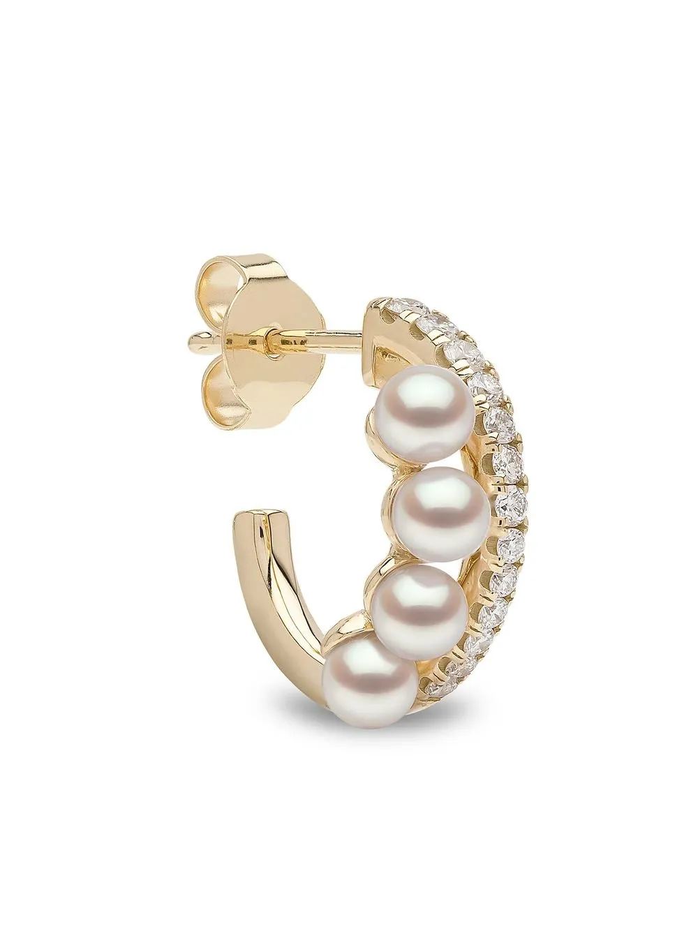 Yoko London Orecchini a cerchio Eclipse in oro giallo 18 carati con perle Akoya e diamanti | Orecchini | Image 3