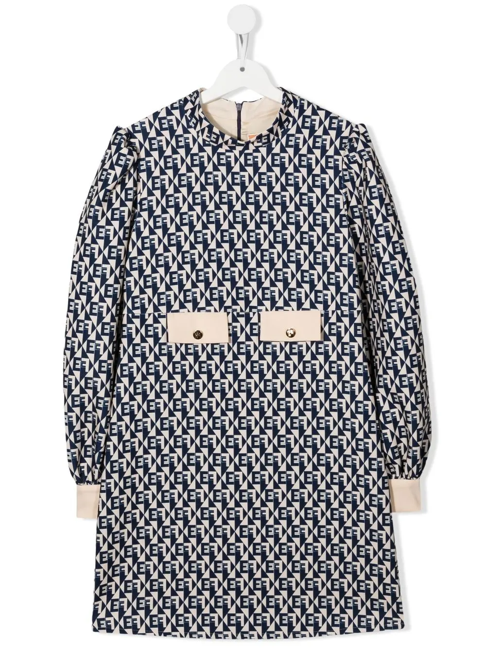 

Elisabetta Franchi La Mia Bambina all-over logo-print dress - Blue