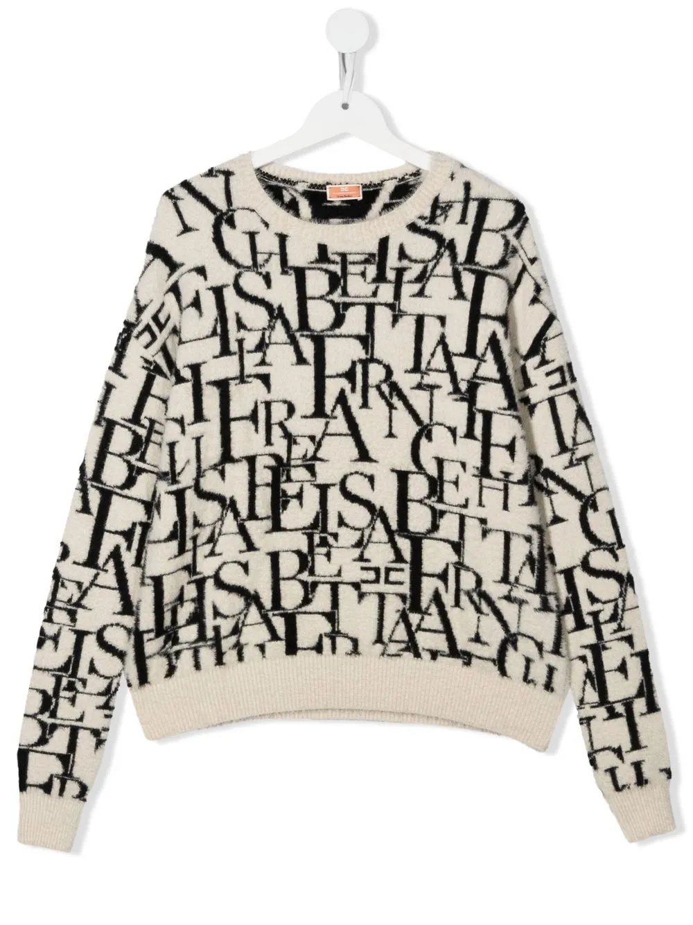 

Elisabetta Franchi La Mia Bambina all-over logo-print knit jumper - Neutrals