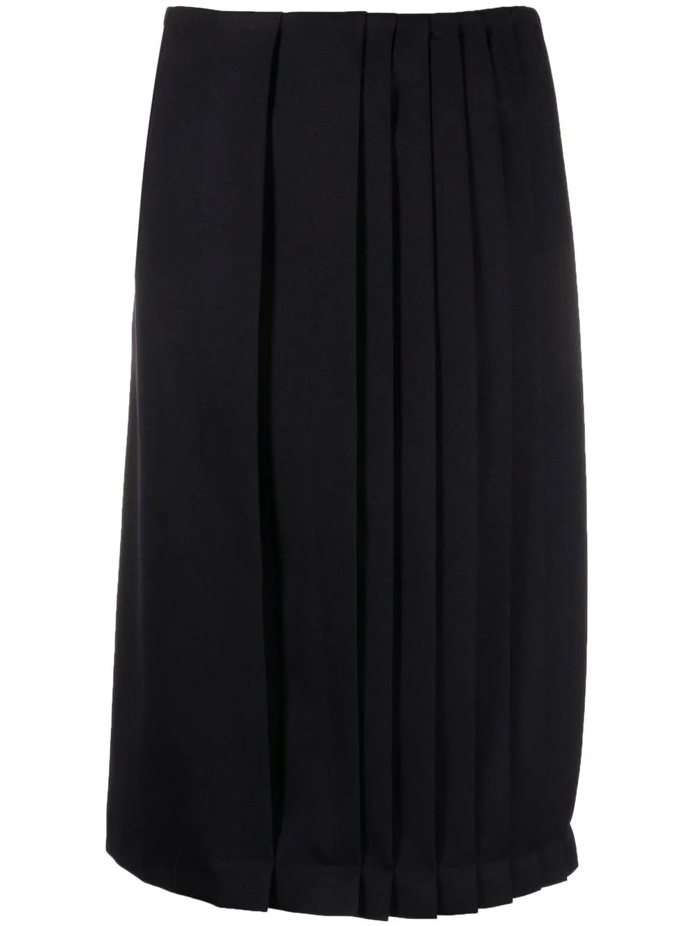 

Raf Simons asymmetric pleated skirt - Blue