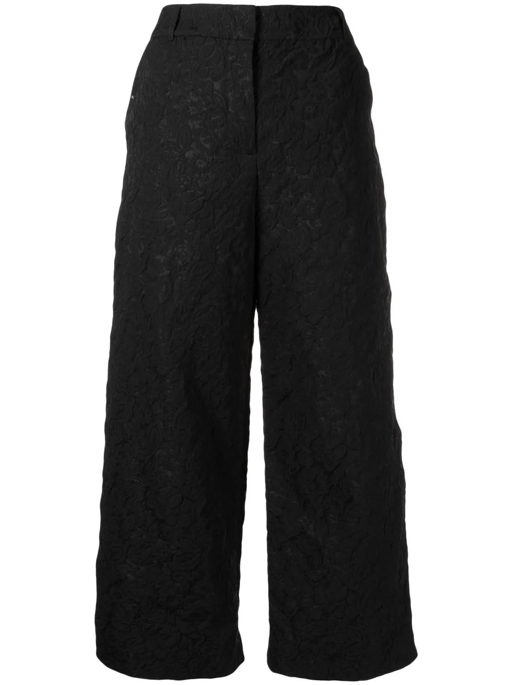 

Cecilie Bahnsen pantalones capri con bordado floral - Negro