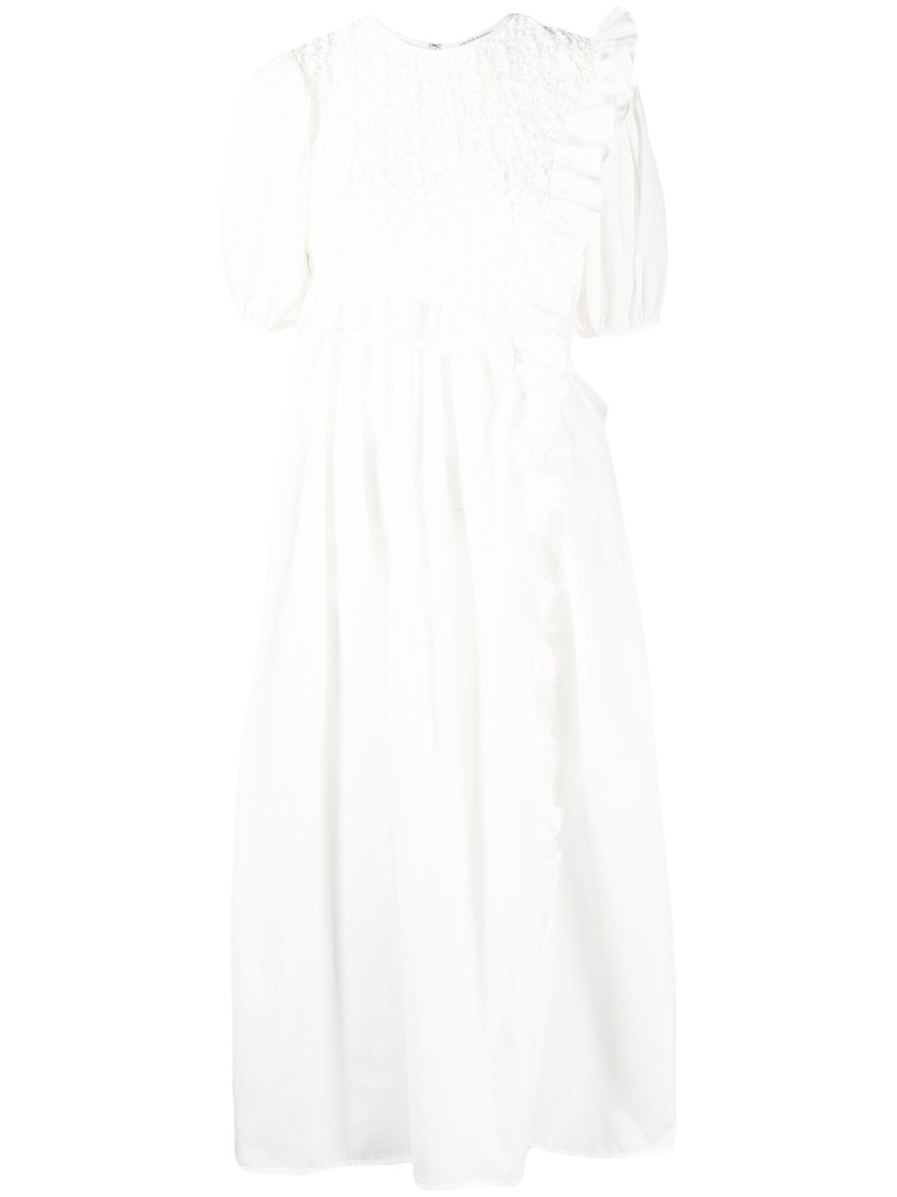 Cecilie Bahnsen White Chloe Ruffled Midi Dress | ModeSens