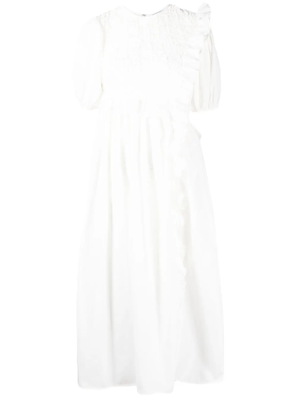 Cecilie Bahnsen White Chloe Ruffled Midi Dress | ModeSens