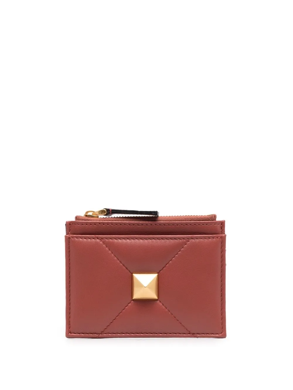 

Valentino Garavani Roman Stud leather coin purse - Brown