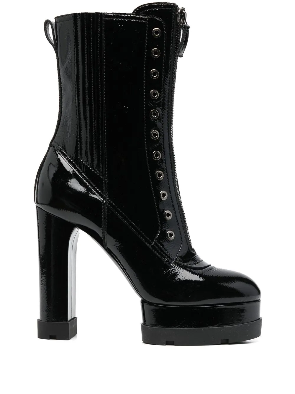 

Casadei Nancy zip-up platform boots - Black