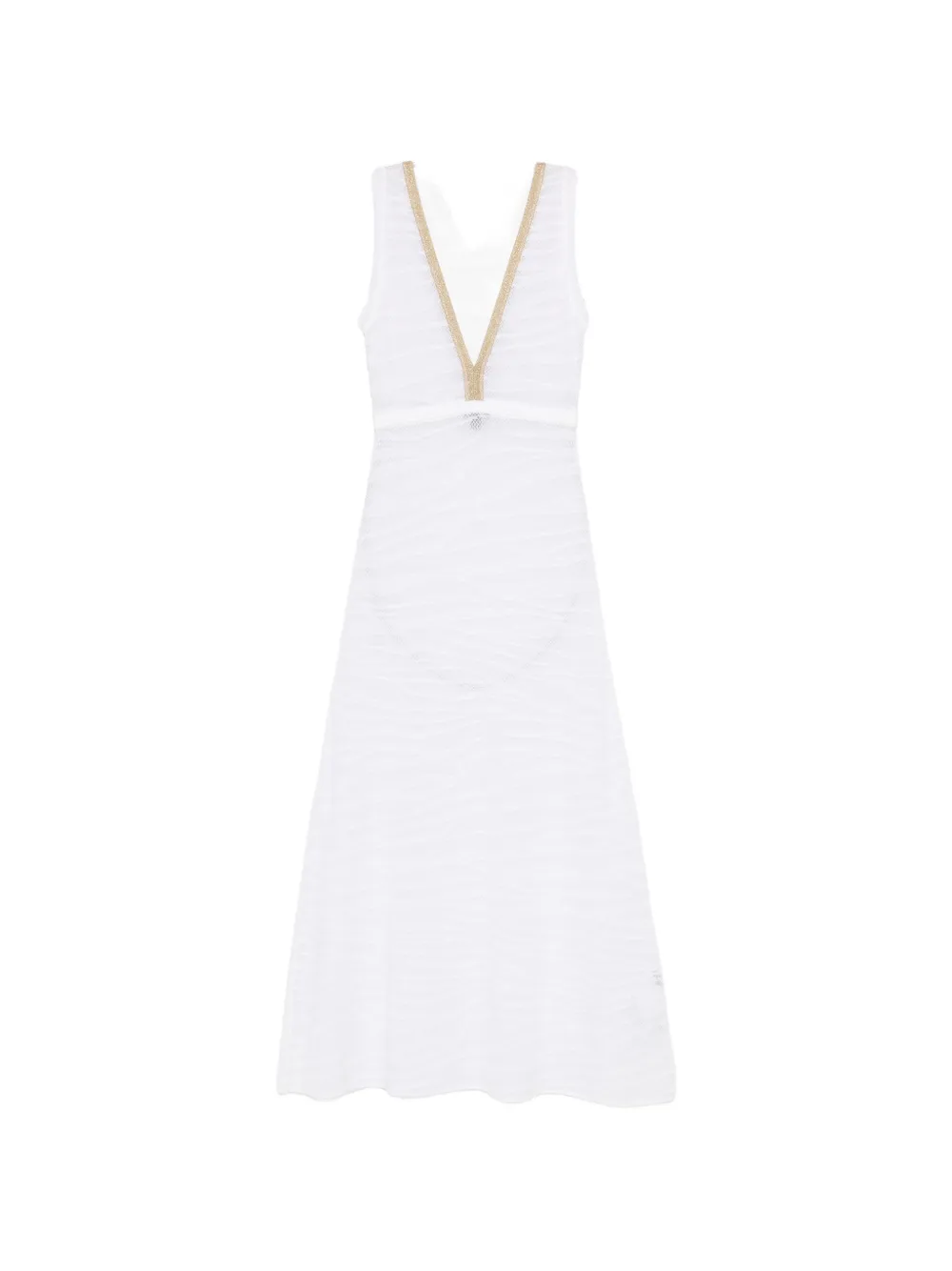 Just Cavalli sheer V-neck zebra-print dress - Bianco