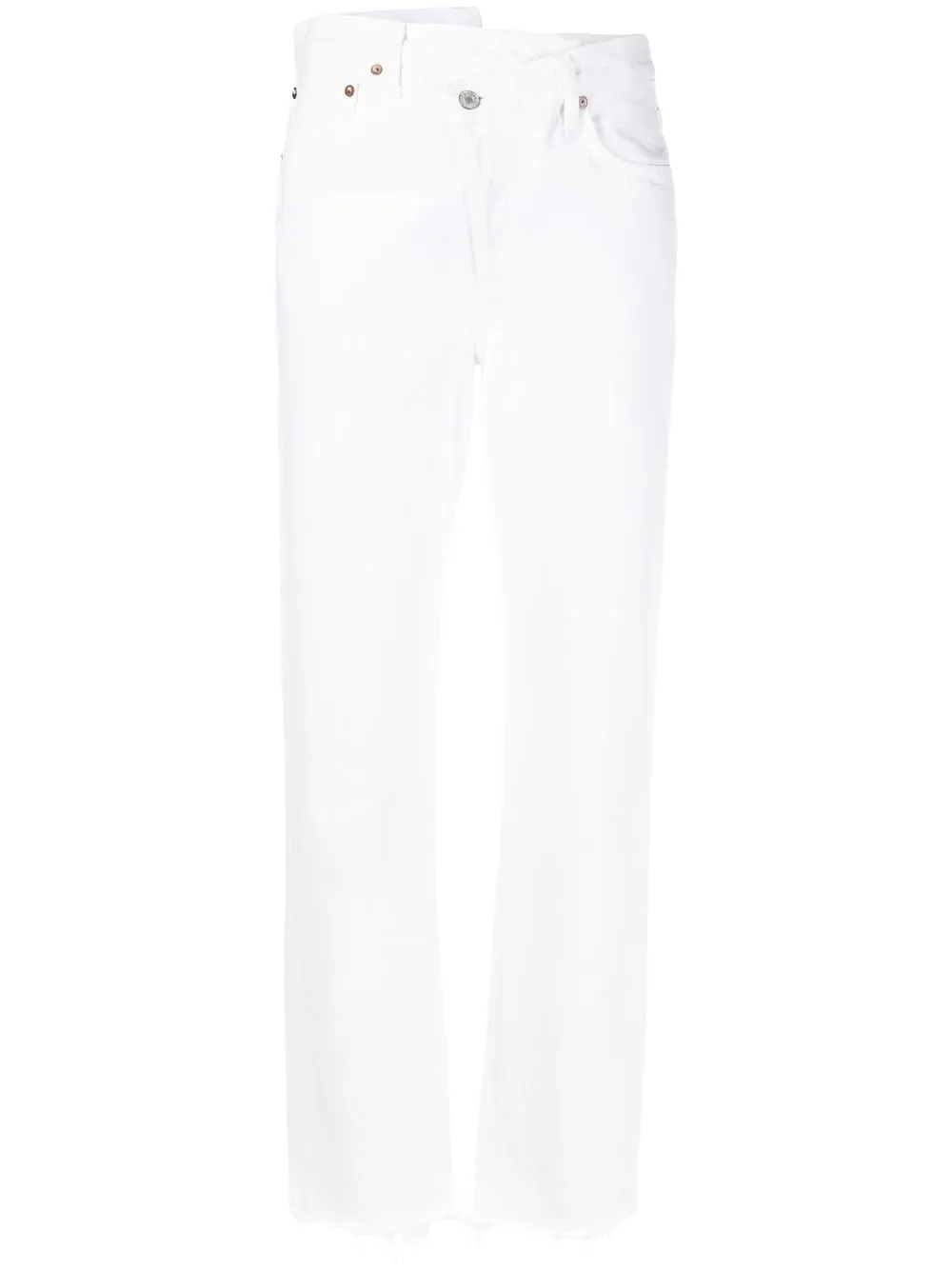 

AGOLDE jeans slim con diseño cruzado - Blanco