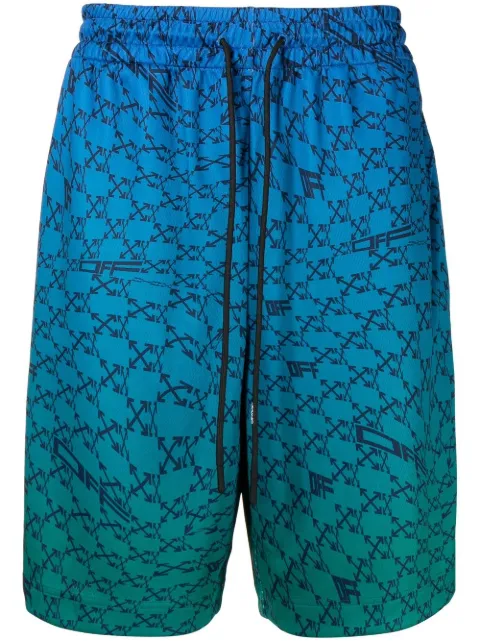 Off-White bermudas con cordones en la pretina y logo estampado
