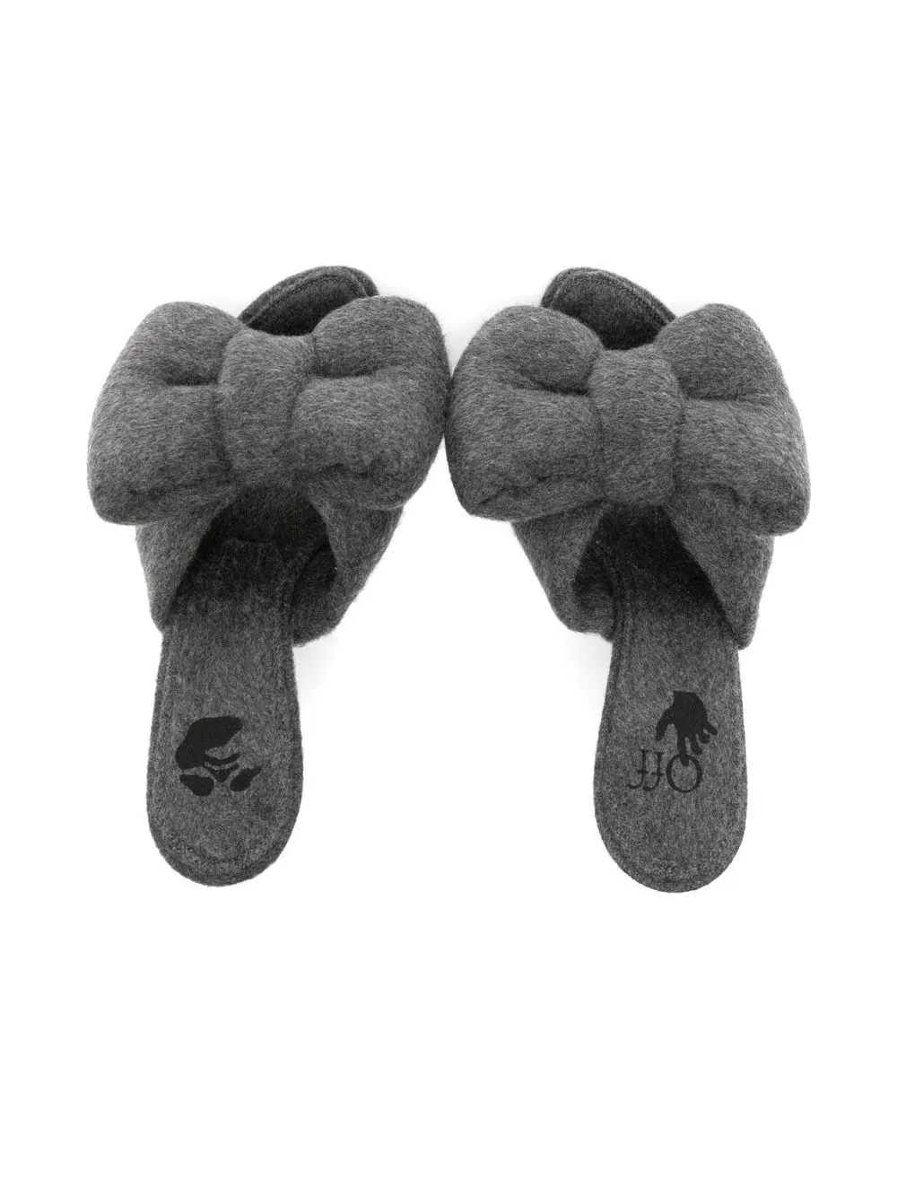 Off-white Allen Bow Wool Sandals In Grey