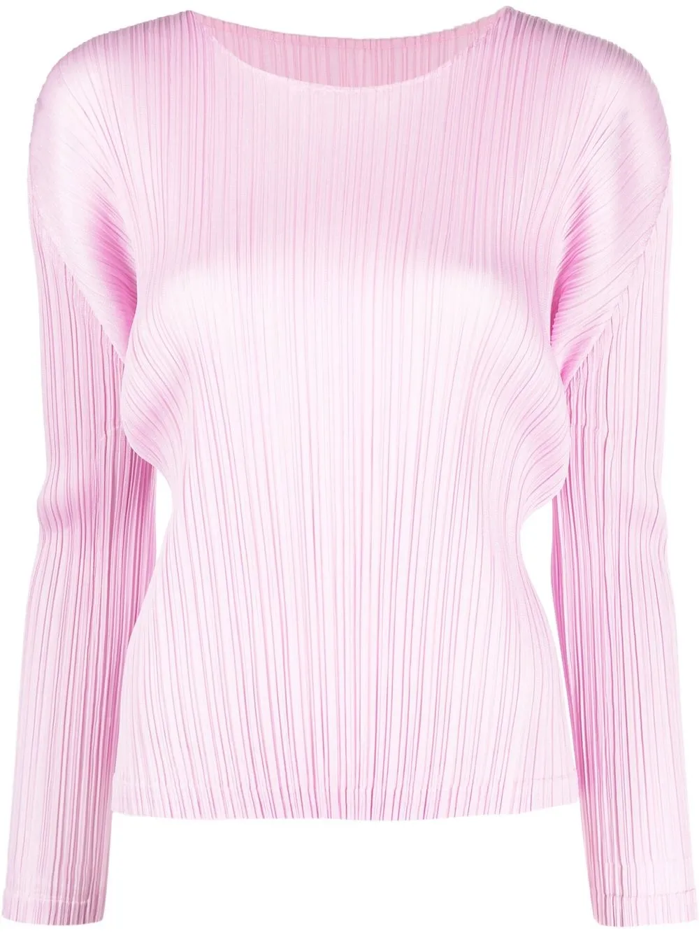 

Pleats Please Issey Miyake round-neck long-sleeved top - Pink