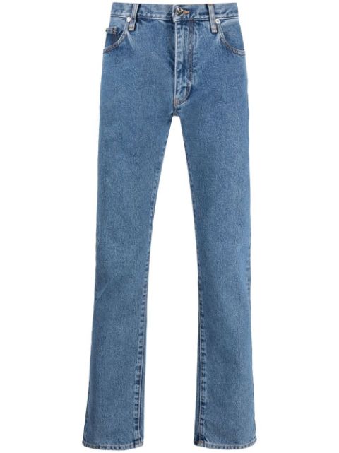 Off-White logo-print straight-leg jeans 