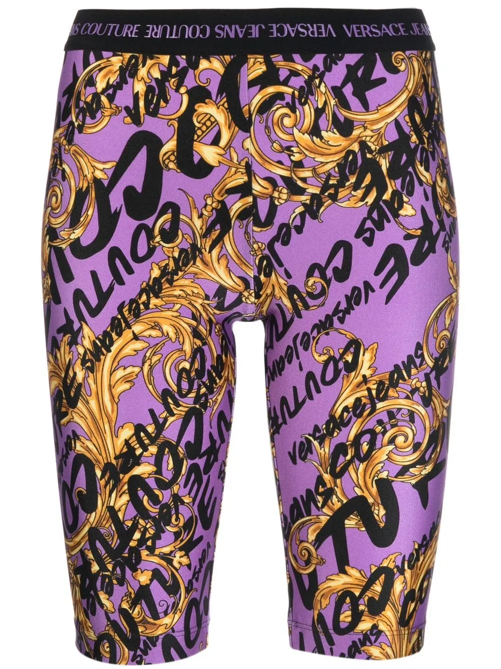 Versace Jeans Couture logo-print cycling shorts - Black