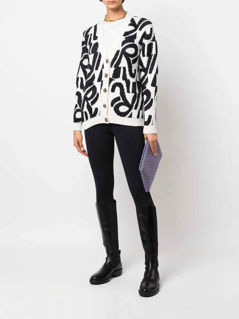 Rochas Vest met abstracte print - Zwart