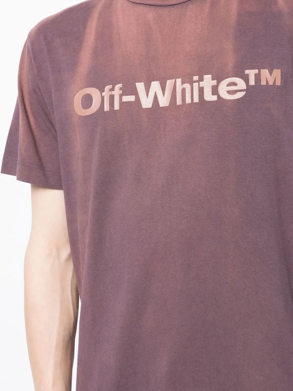 logo print bleached T-Shirt