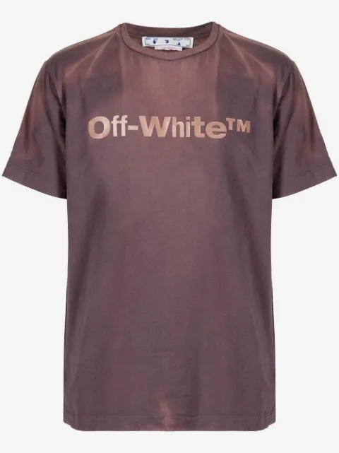 Off-White logo print bleached T-shirt