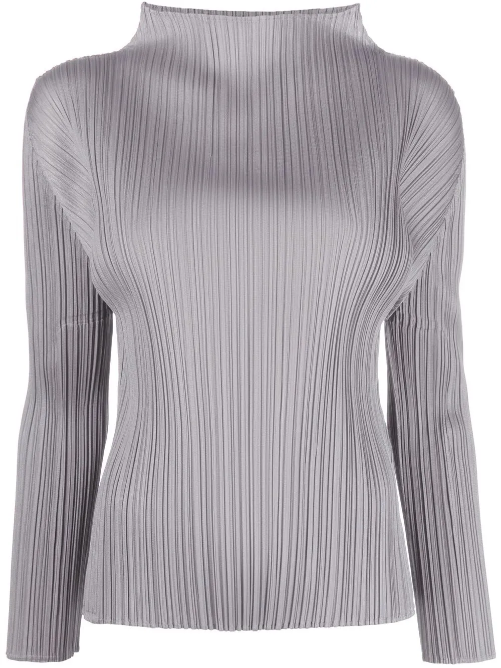 

Pleats Please Issey Miyake top plisado con cuello de tortuga - Gris