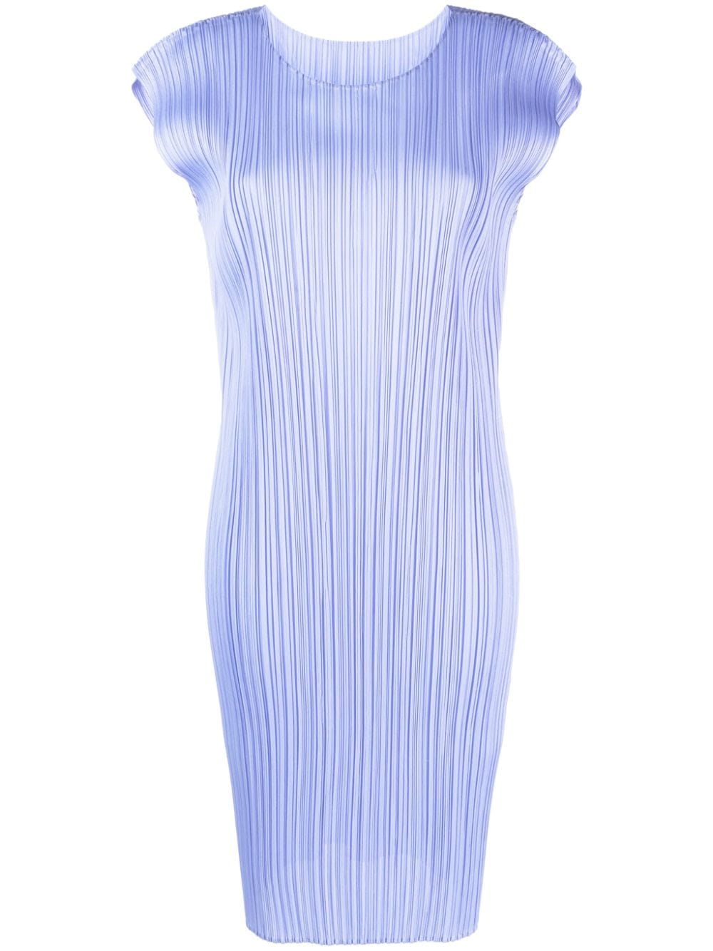 pleats please issey miyake robe mi-longue à design plissé - violet