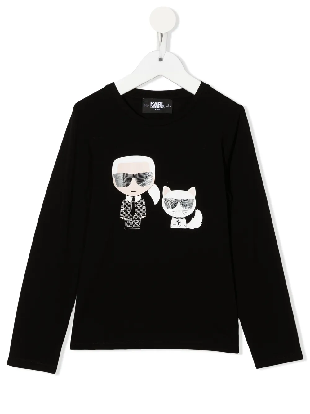 

Karl Lagerfeld Kids TEEN Ikonik Karl-print long-sleeved T-shirt - Black