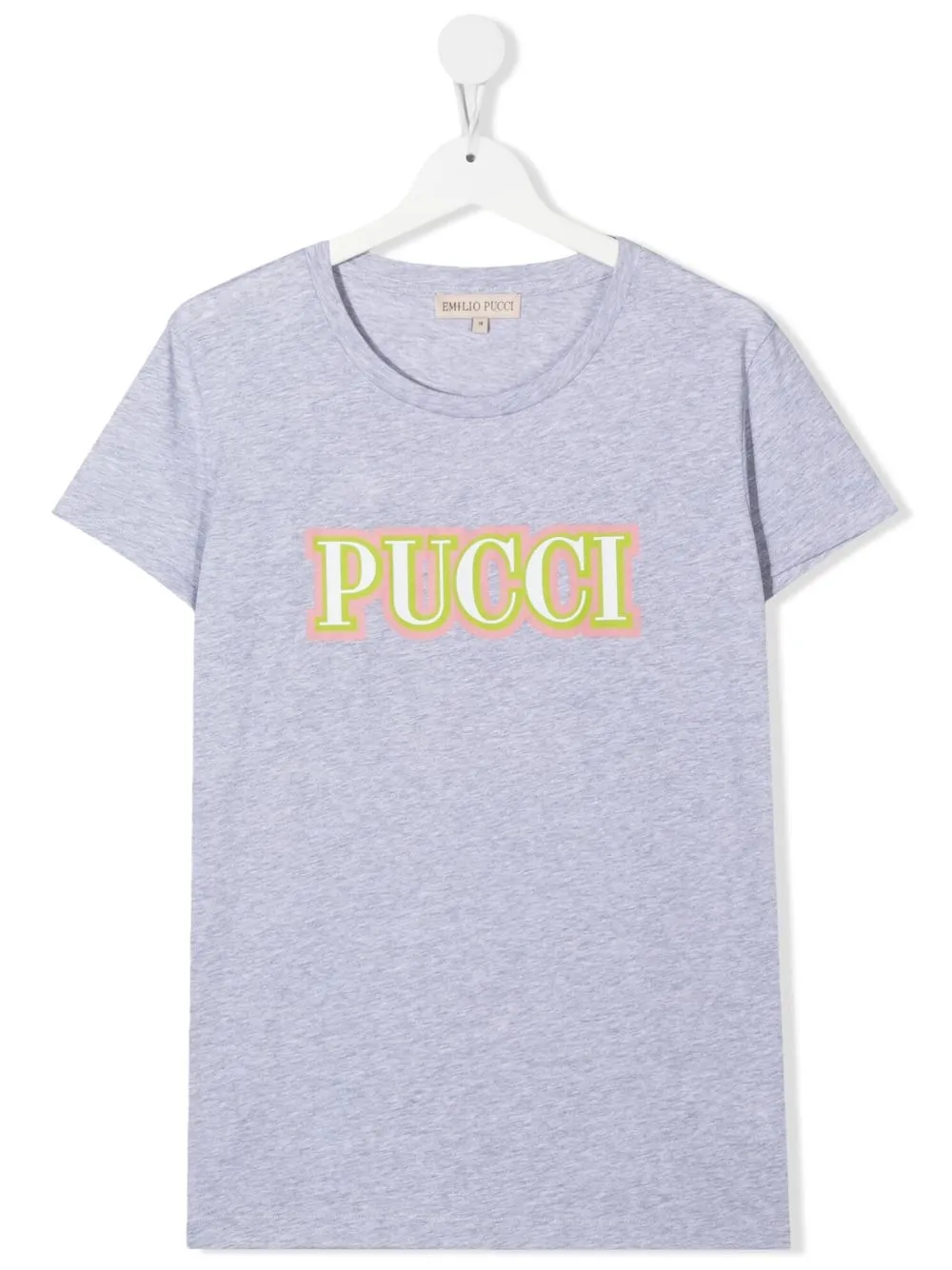 

PUCCI Junior playera con logo y cuello redondo - Gris