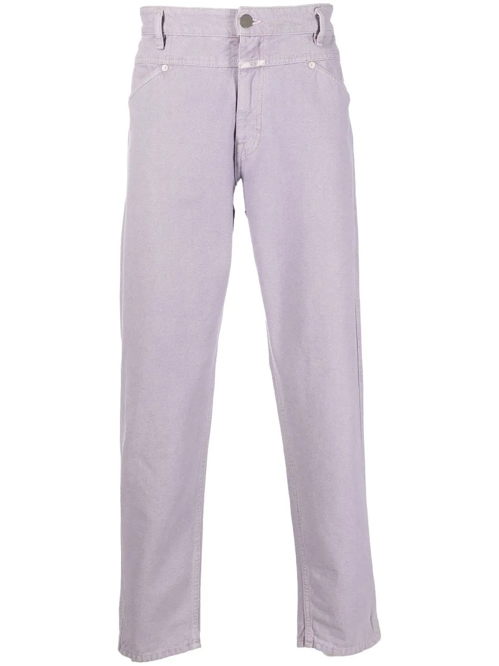 

Closed logo-tag four-pocket straight-leg trousers - Purple