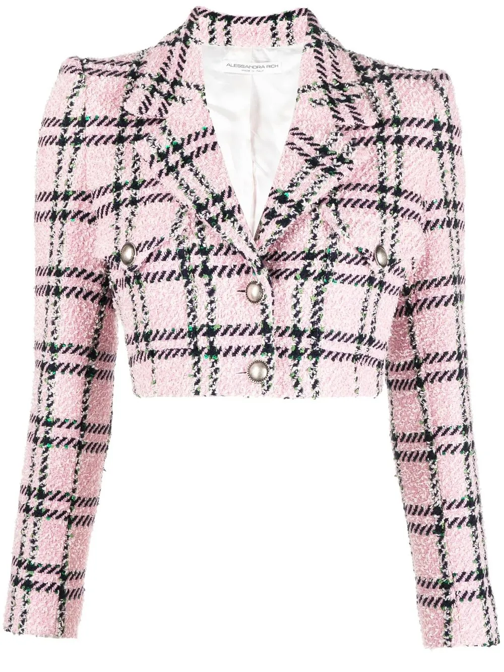 

Alessandra Rich blazer corto de tweed - Rosado