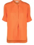 Blanca Vita linen-blend shirt - Orange