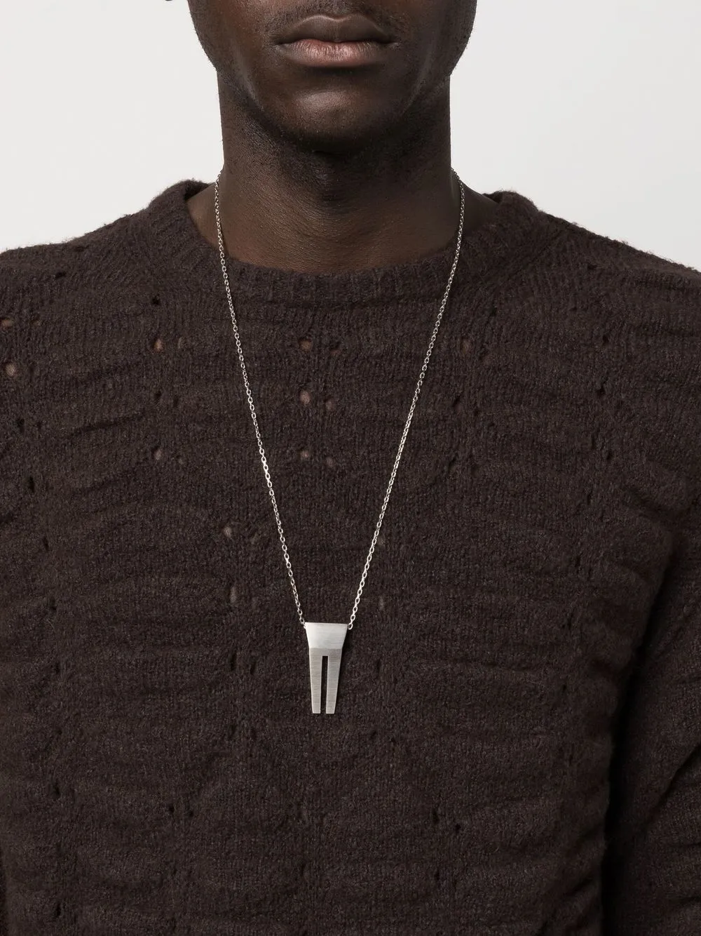 Rick Owens Halsketting met amulet - Zilver