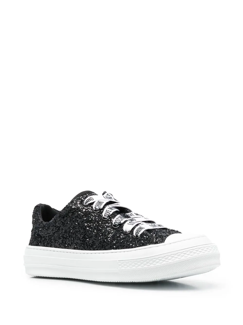 Love Moschino Sneakers met glitter - Zwart