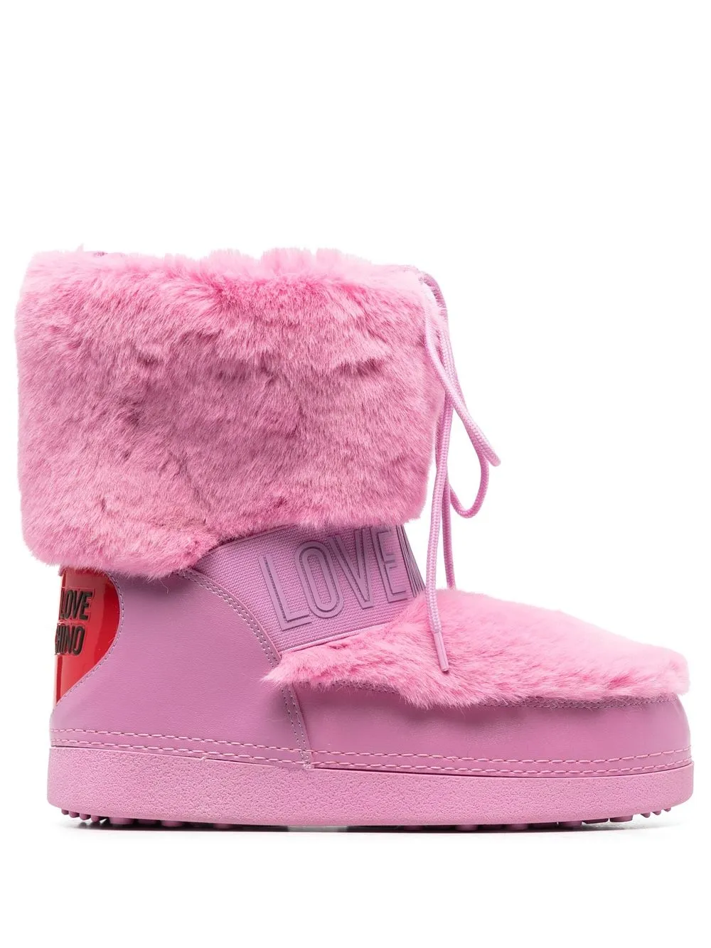 

Love Moschino botas con logo en relieve - Rosado