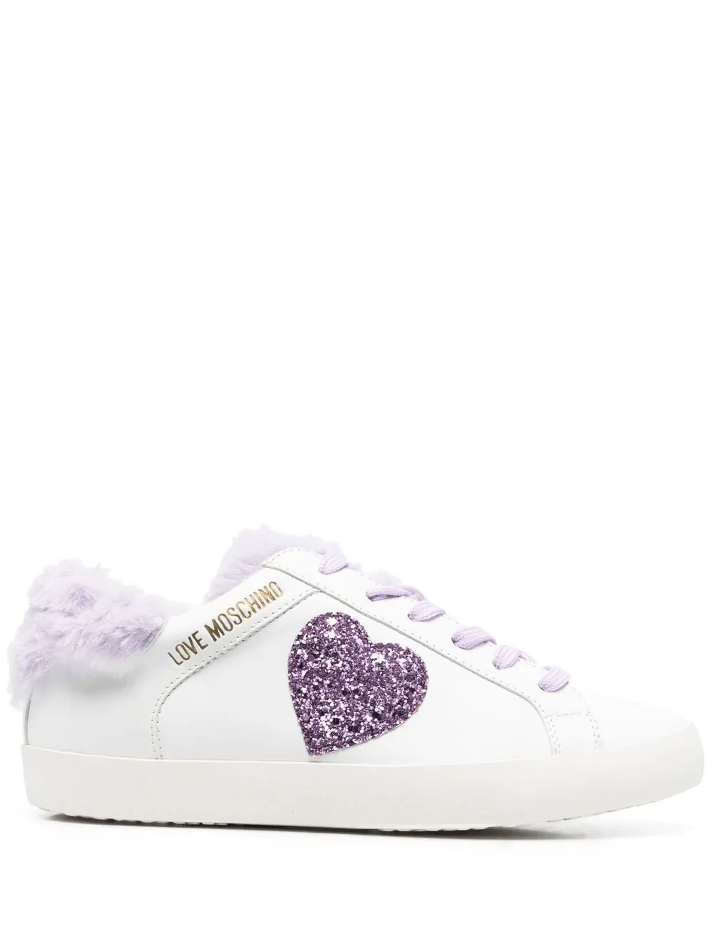 

Love Moschino tenis bajos con detalle de glitter - Blanco