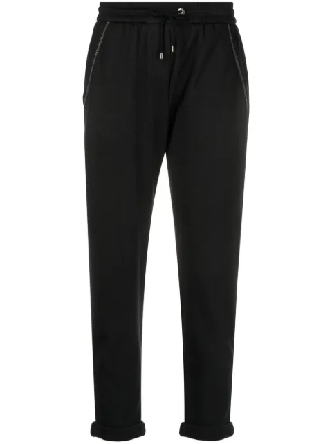 Brunello Cucinelli Monili-embellished cropped track pants 