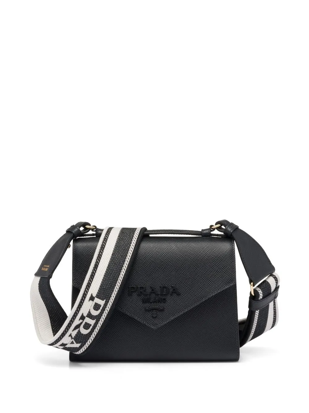 

Prada tote con letras del logo - Negro