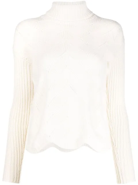 Liska pointelle-knit jumper