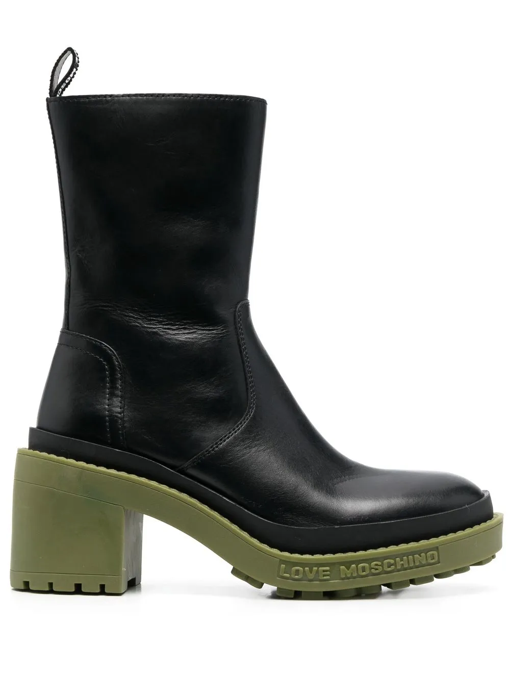 

Love Moschino debossed-logo 80mm ankle boots - Black