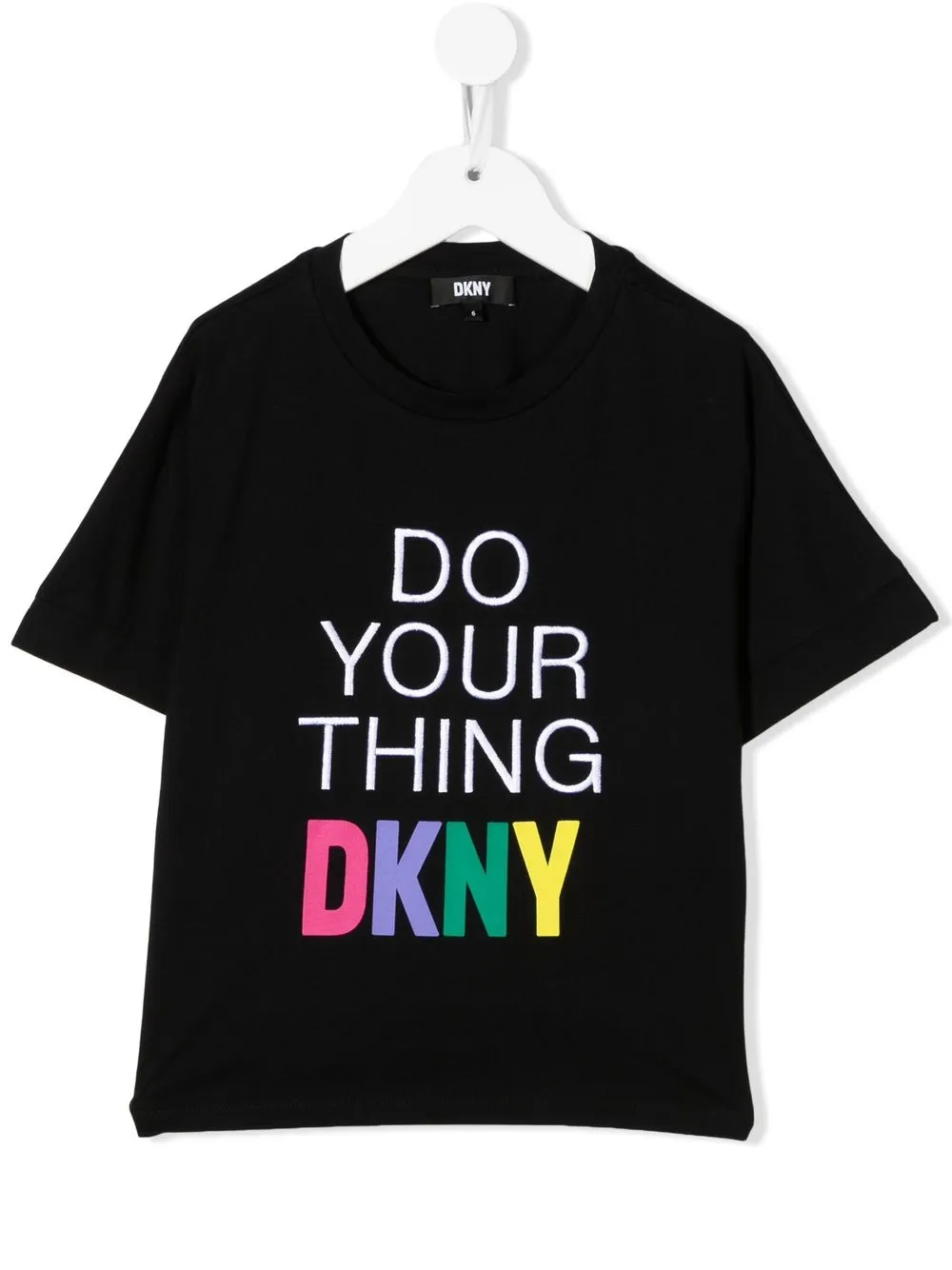 

Dkny Kids playera con logo estampado - Negro