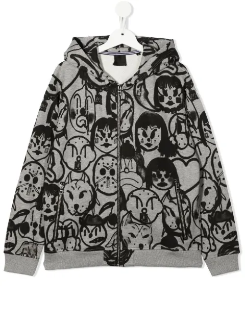 Givenchy Kids graphic print zipped hoodie