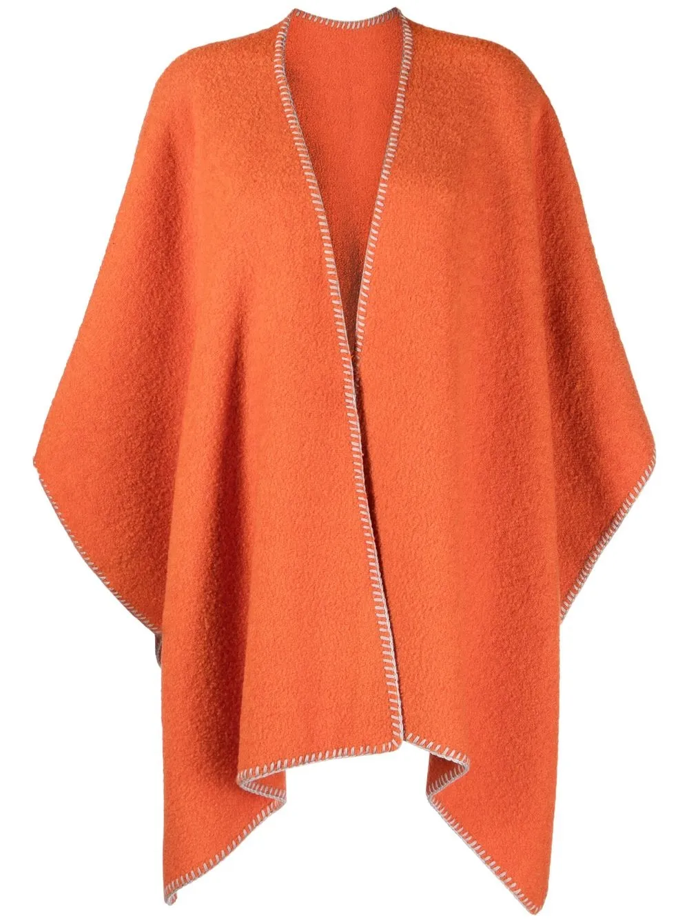 

Rick Owens contrasting-trim detail poncho jacket - Orange