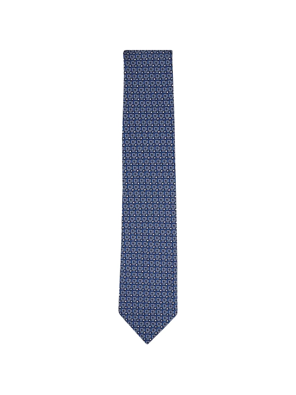 Zegna geometric-pattern tie Blauw