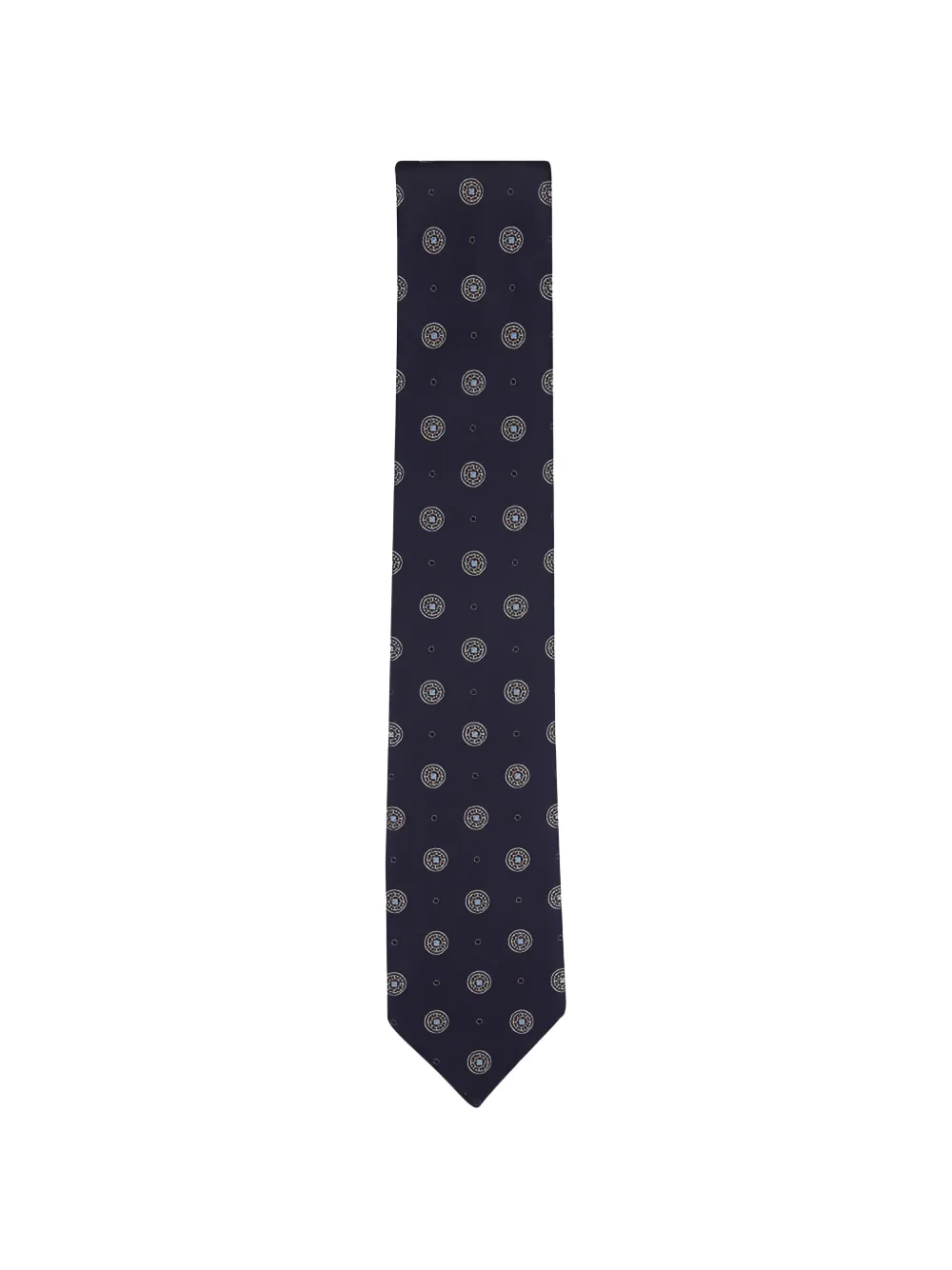 Zegna geometric-print tie Blauw