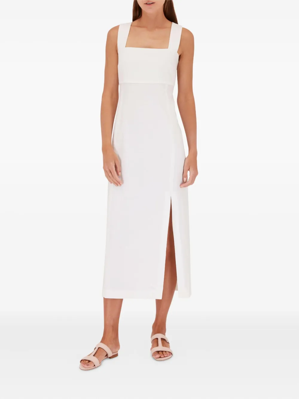 Antonelli Midi-jurk met vierkante hals - Wit
