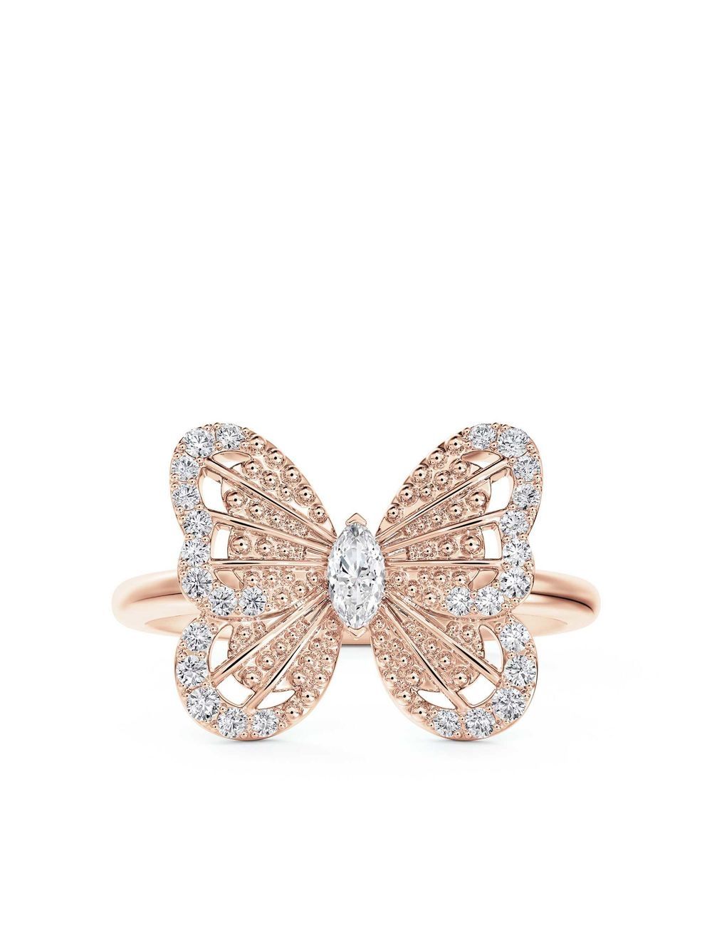 De Beers Jewellers 18kt rose gold Portraits of Nature Butterfly diamond ring