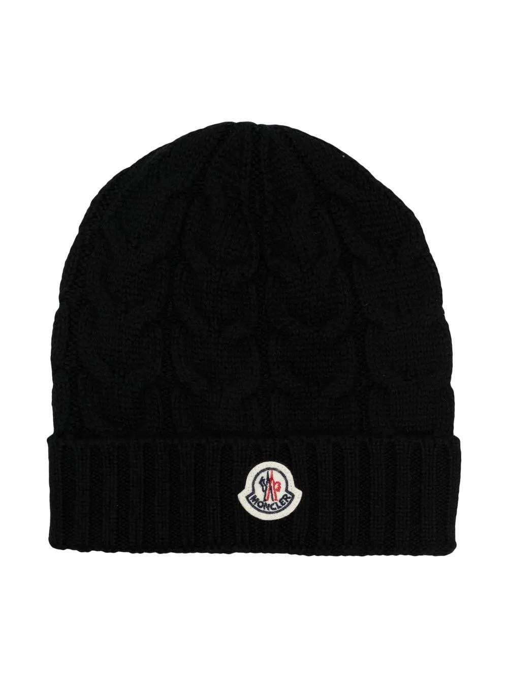 

Moncler Enfant gorro en tejido de ochos con parche del logo - Azul