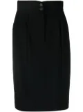 CHANEL Pre-Owned 1999 pleat detailing knee-length skirt - Black