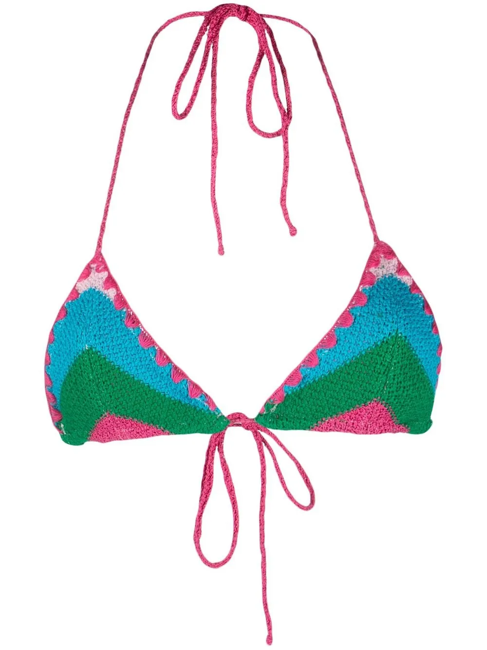 

MC2 Saint Barth top de bikini tejido con rayas estampadas - Rosado
