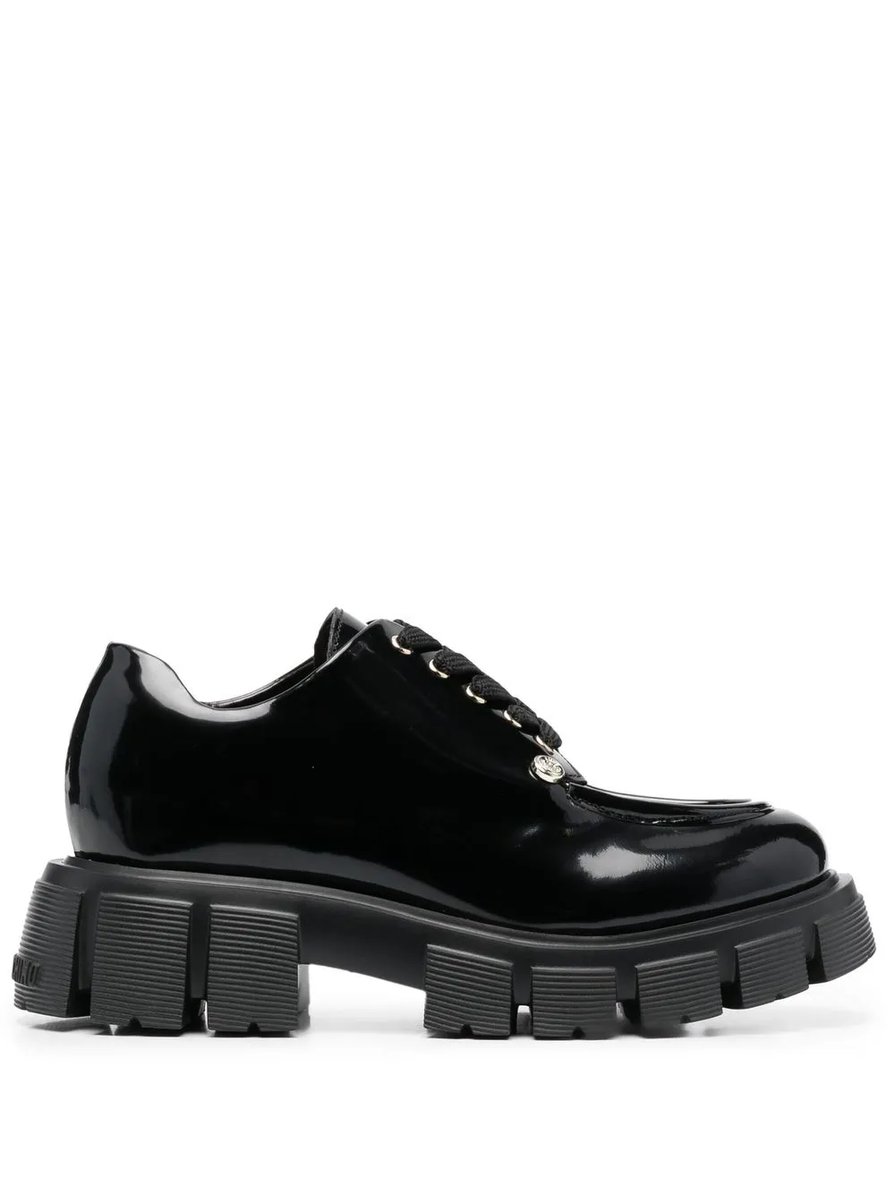 

Love Moschino zapatillas con logo en relieve y agujetas - Negro