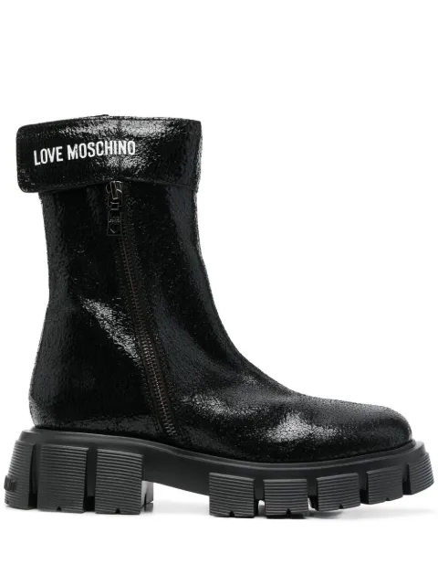 Love Moschino logo-print calf-length 50mm boots