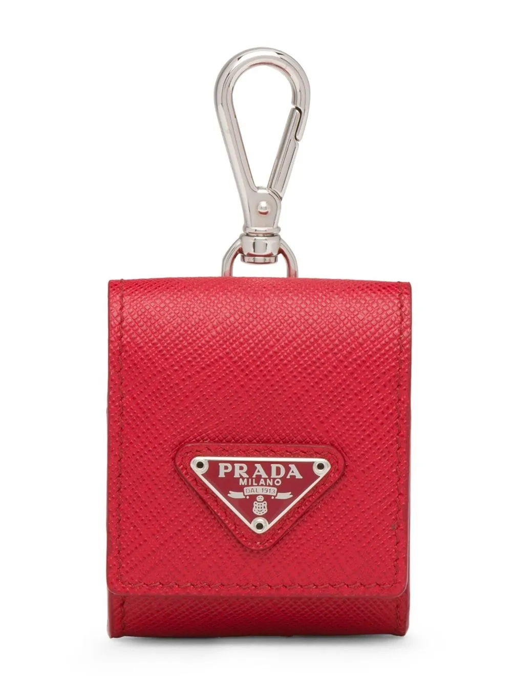 Prada AirPods Case Leather Red in Leather with Silver-tone - US