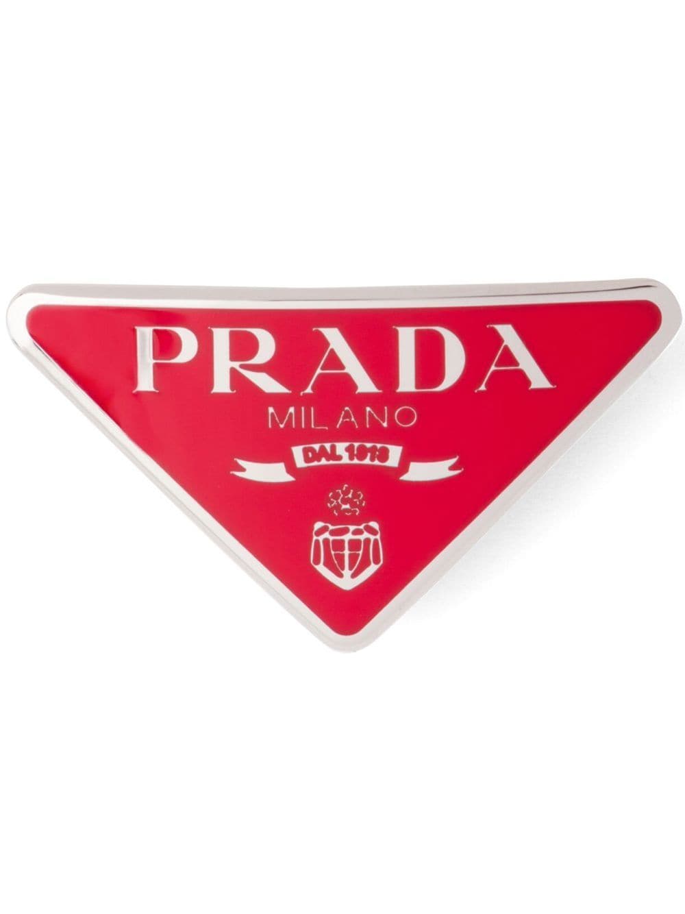 prada logo-plaque hair clip - red